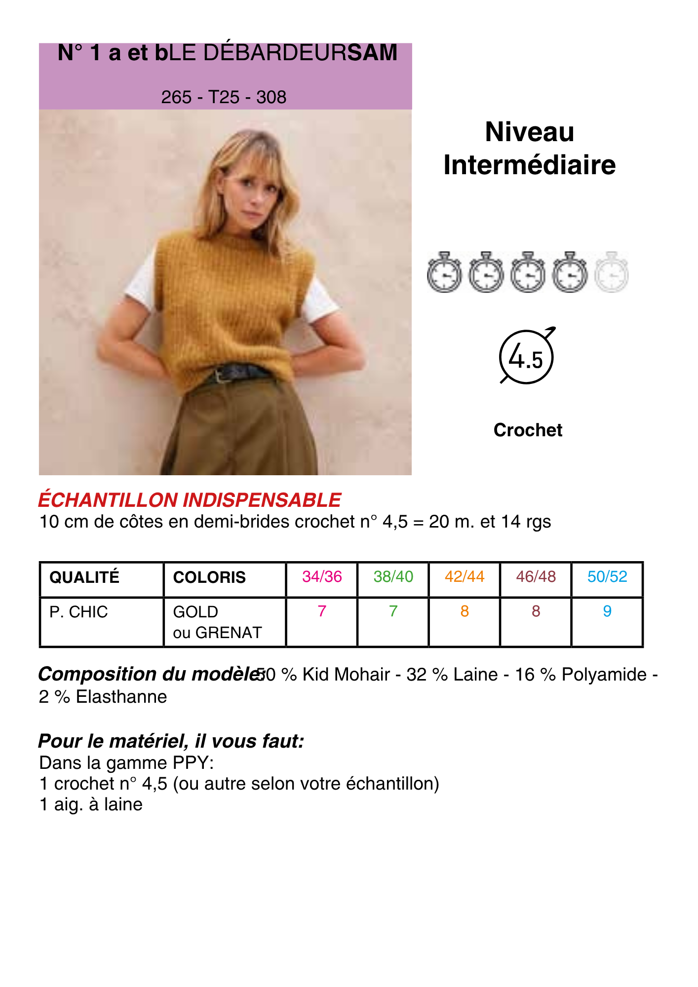 Patron Débardeur Sam