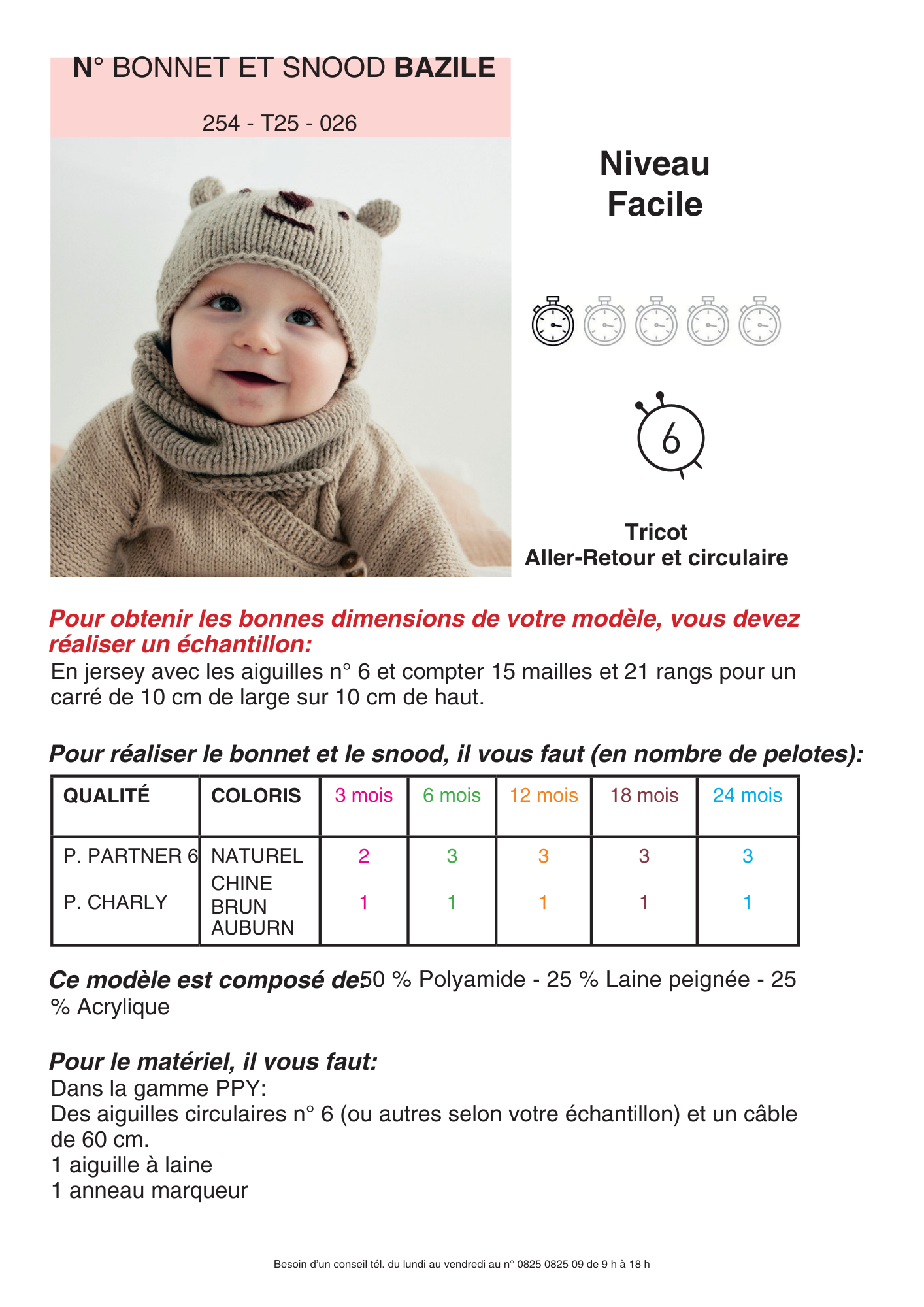 Bonnet et snood Bazile