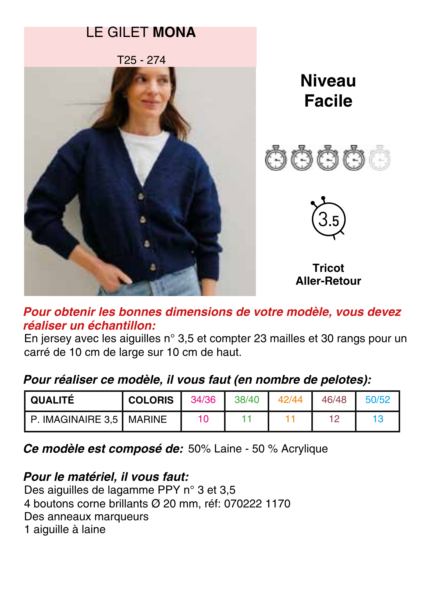 Patron Gilet Mona