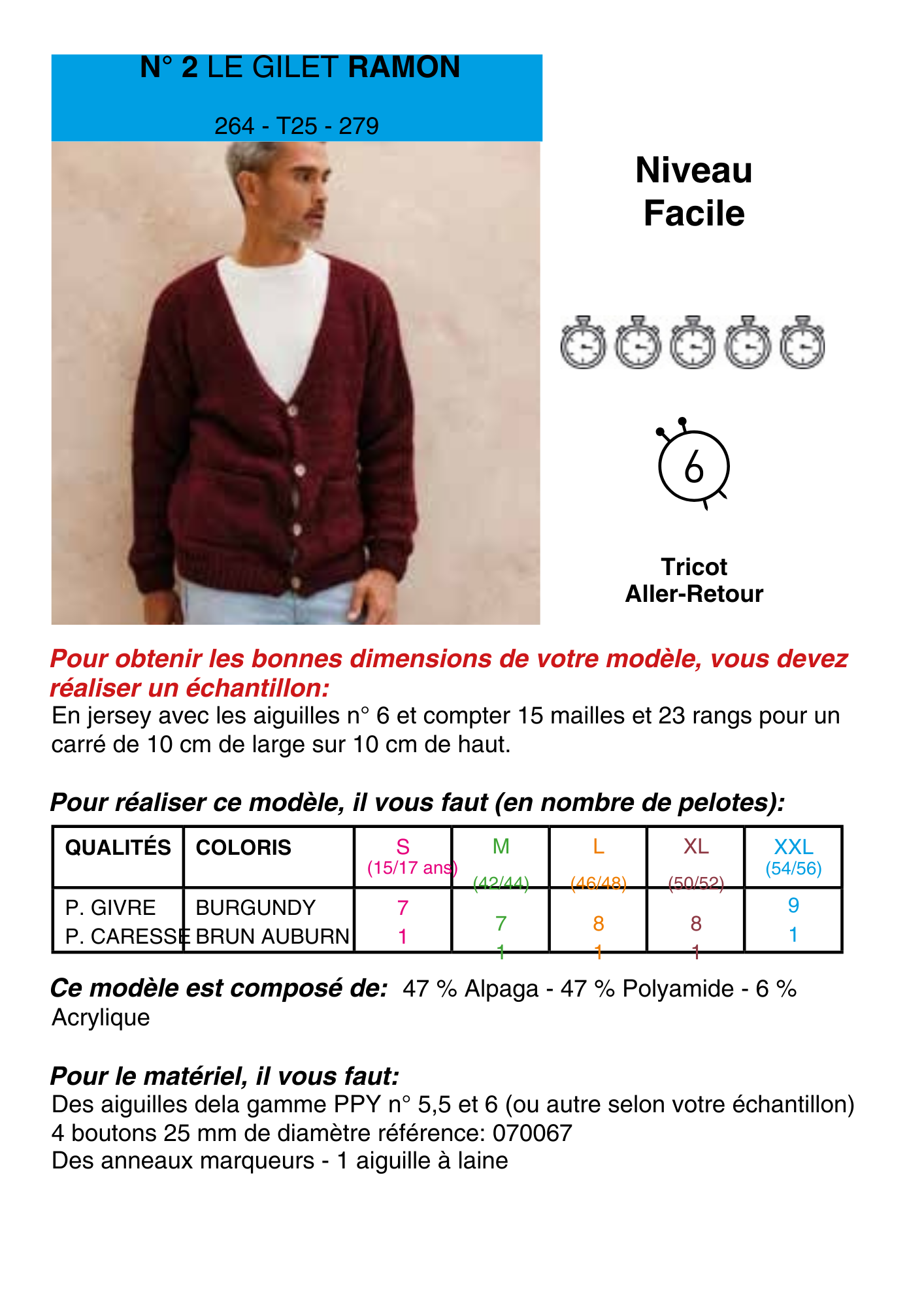 Patron Gilet Ramon