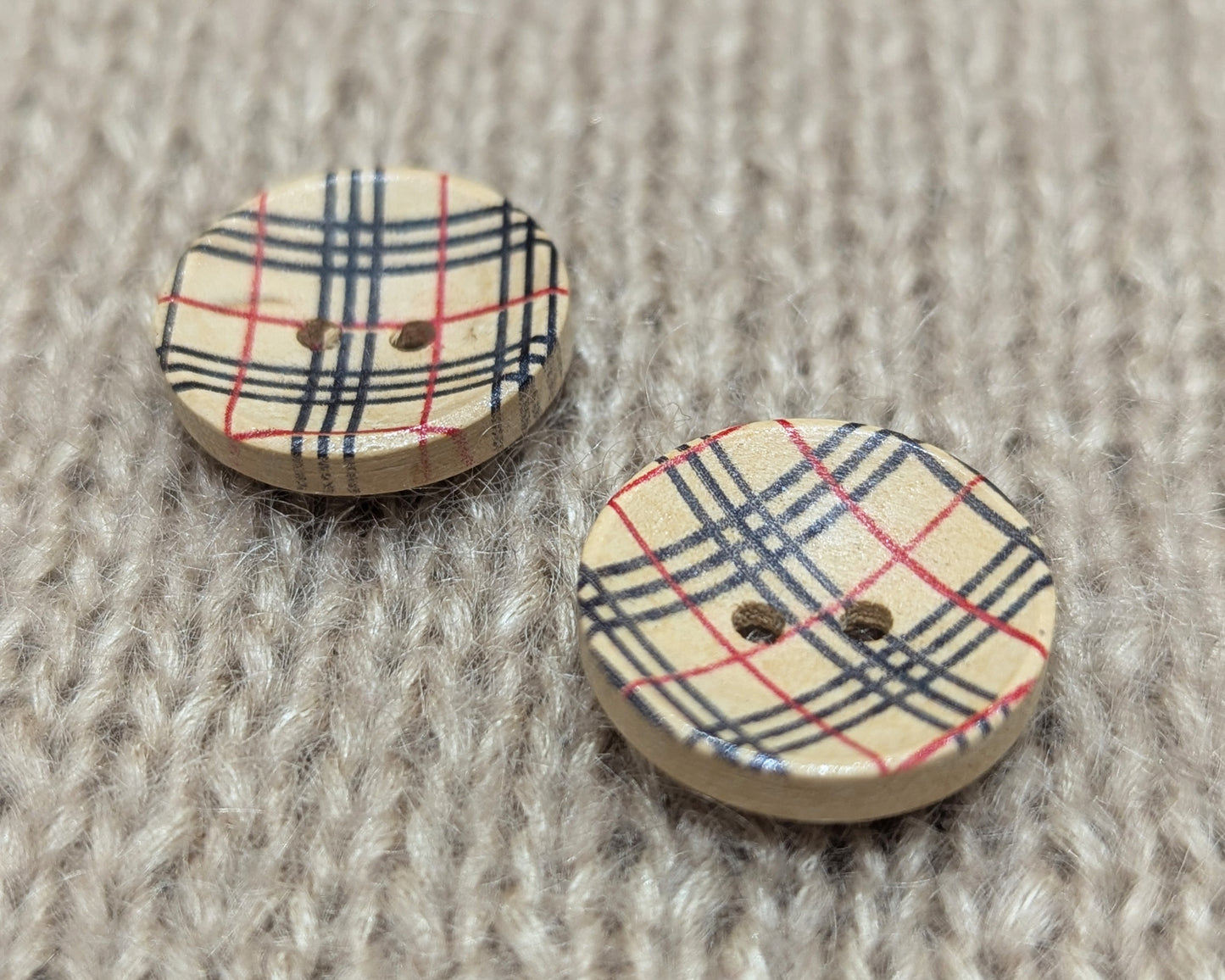 Bouton de bois carreaux (20mm)