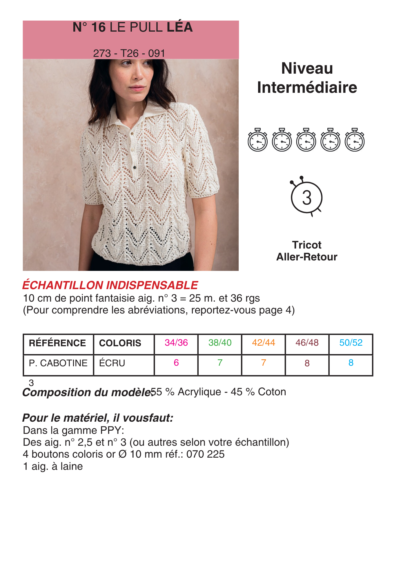 Patron Gilet Léa