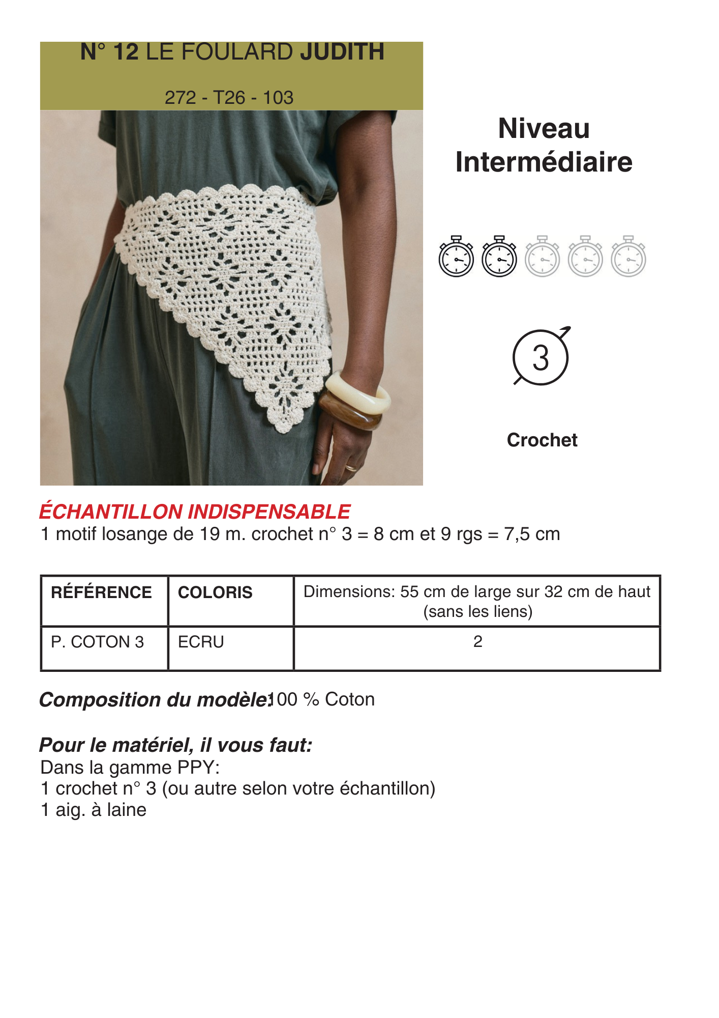 Patron foulard Judith
