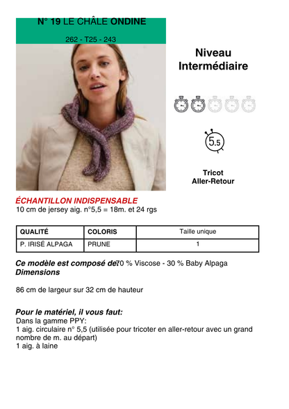 Patron Châle Ondine