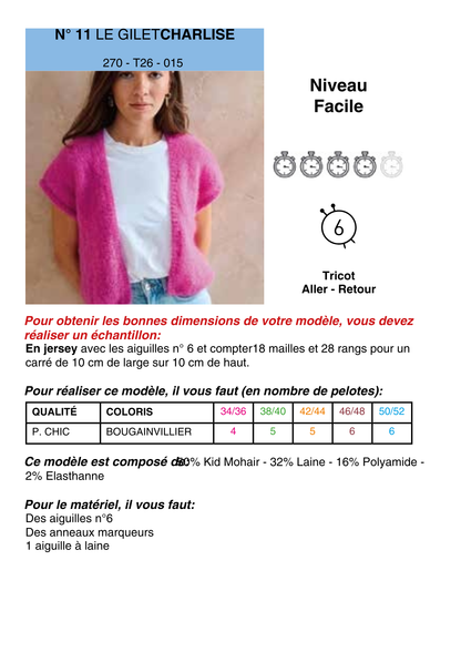 Patron Gilet Charlise