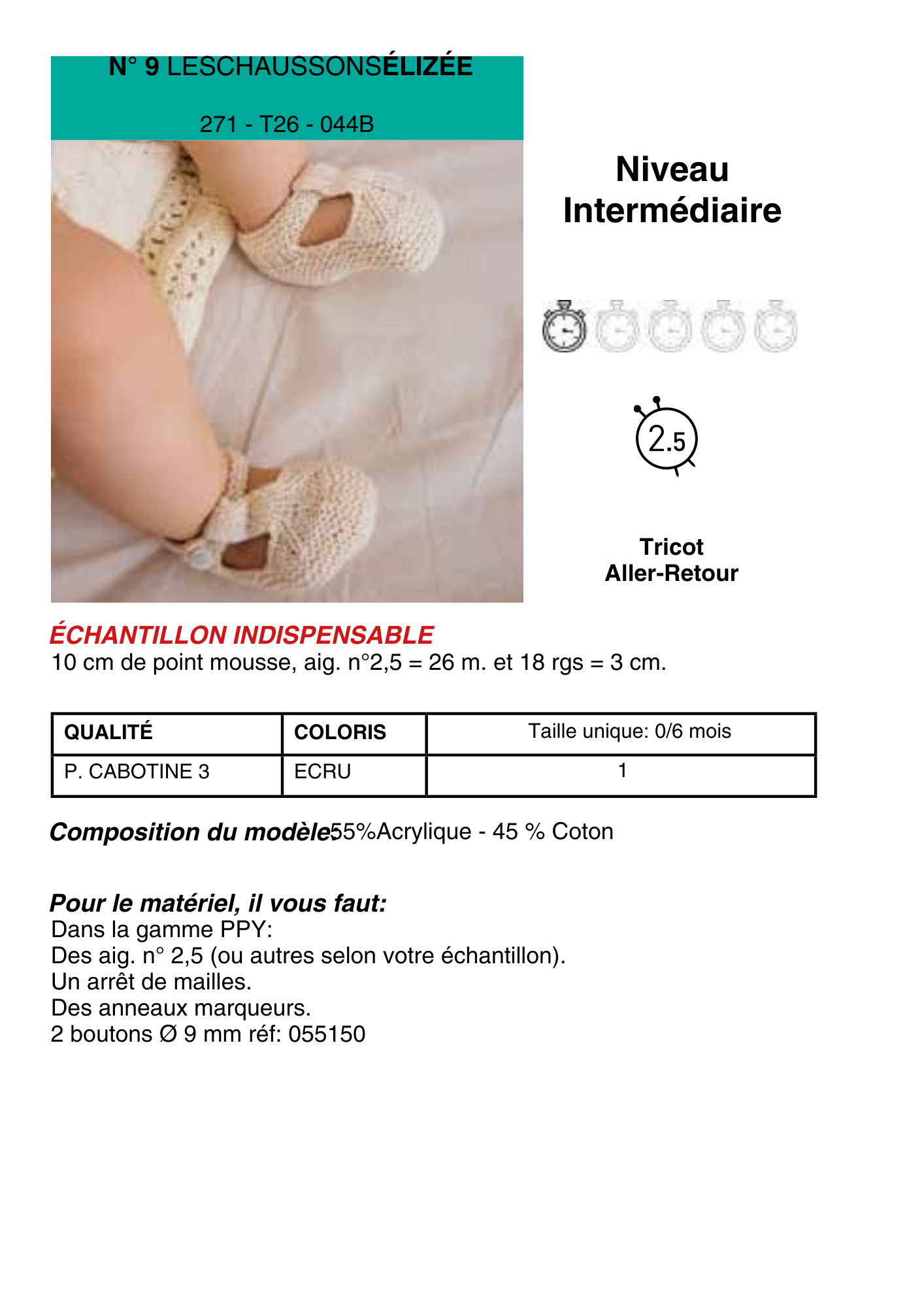 Patron Chausson Élizée