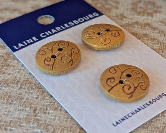 Bouton de bois Spirales (20mm)