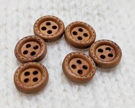 Bouton de bois à 4 trous (10mm)
